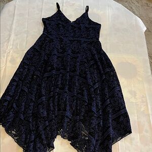 Elegant Navy Lace Dress